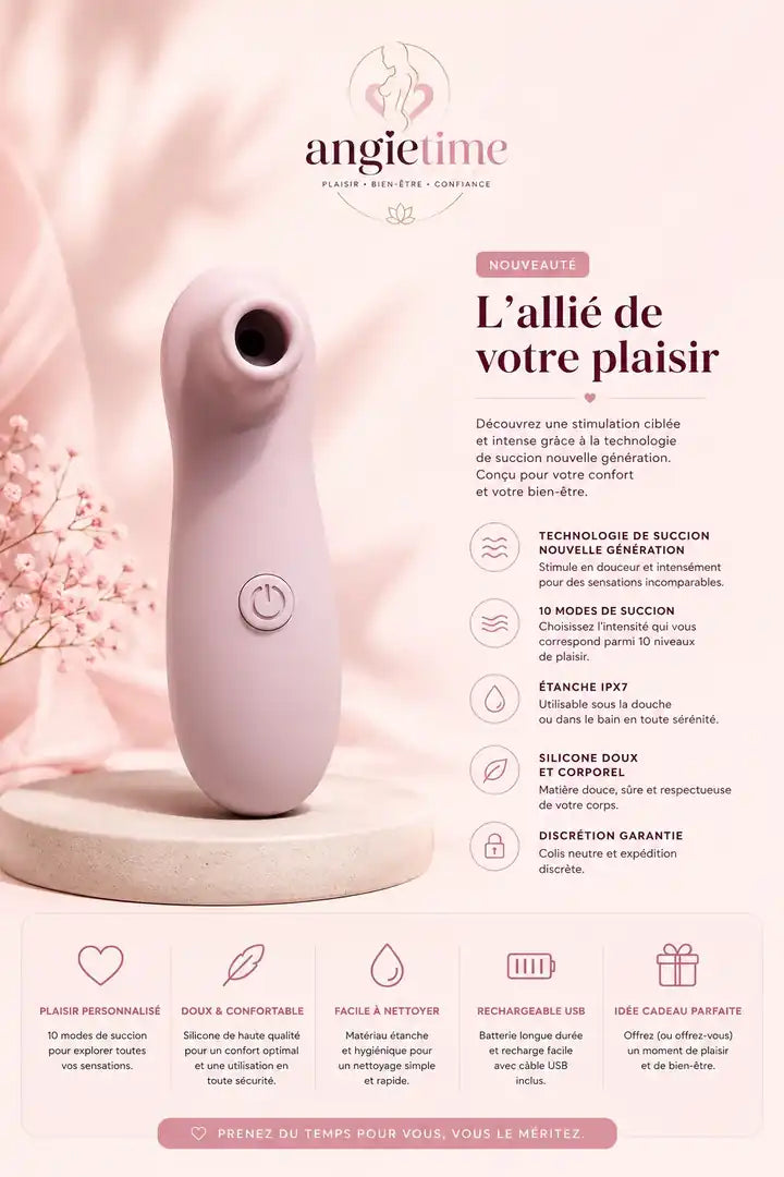 L'Essentielle : 10 modes, étanche IPX7, silicone doux, rechargeable USB, expédition discrète